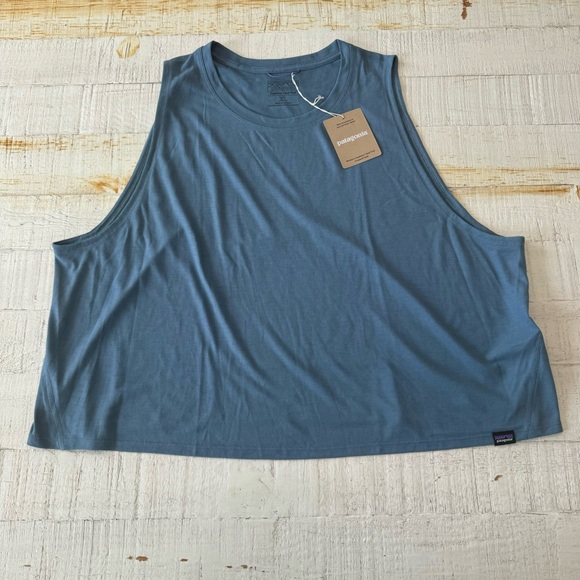 Patagonia Women's Capilene® Cool Trail Cropped Tank Top NWT size XL Utility Blue - Picture 3 of 12